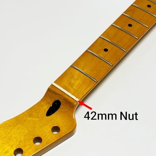 Amuic Tele Guitar Neck 22 Frets, 25.5'' Canadian Maple Electric Guitar Neck for TL Style Guitar Parts Replacement - Image 3