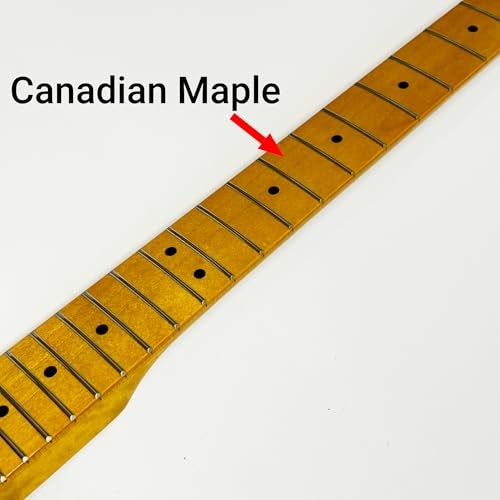 Amuic Tele Guitar Neck 22 Frets, 25.5'' Canadian Maple Electric Guitar Neck for TL Style Guitar Parts Replacement - Image 5