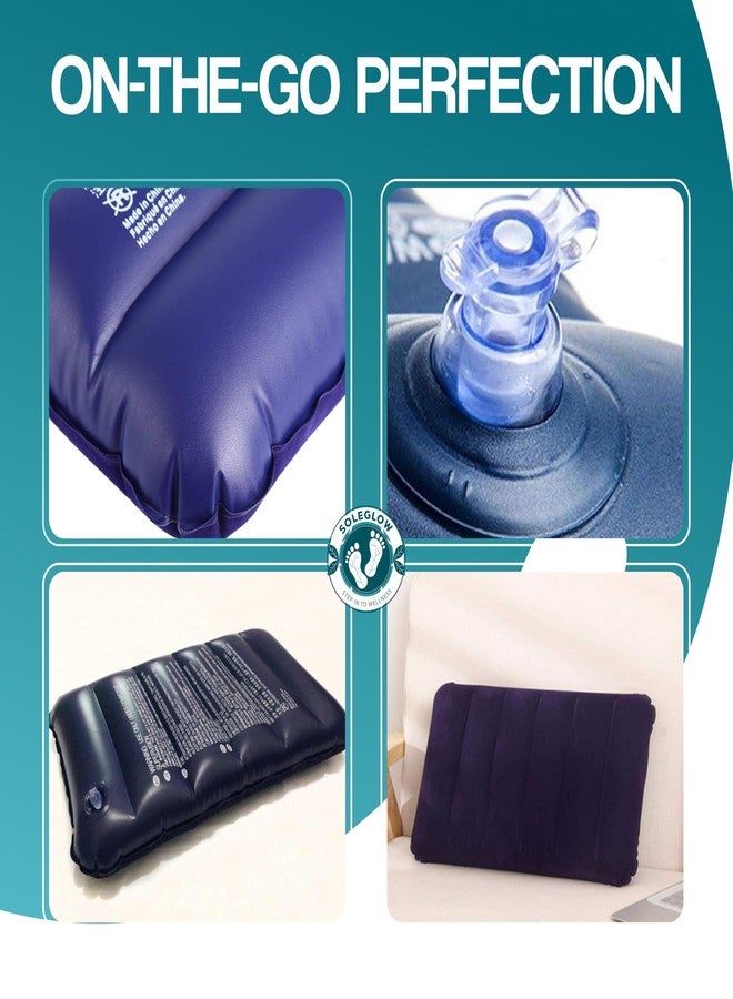 SOLEGLOW Inflatable Travel Pillow Soft Comfort Inflatable Pillow for Travel, Sleeping, Yoga, Gym & Car - Portable Air Pillow for Bed, Supporter for Tourists & Travelers - Image 5