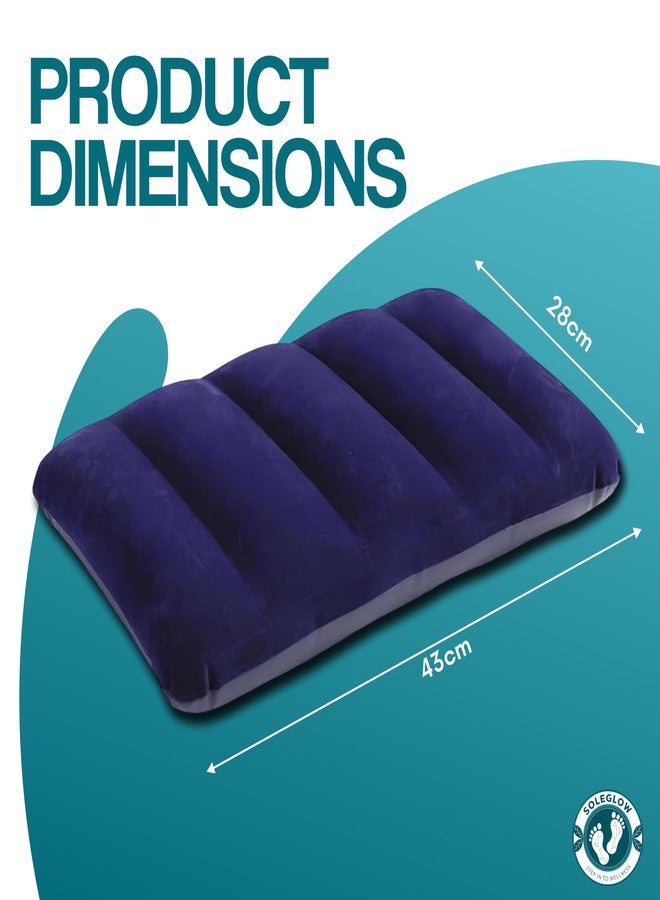SOLEGLOW Inflatable Travel Pillow Soft Comfort Inflatable Pillow for Travel, Sleeping, Yoga, Gym & Car - Portable Air Pillow for Bed, Supporter for Tourists & Travelers - Image 2