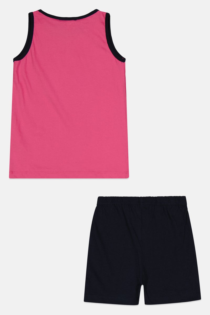 Guru 99 Toddlers Girl 2 Pieces Graphic Print Sleeveless Top And Bottom Set, Multicolor - Image 2