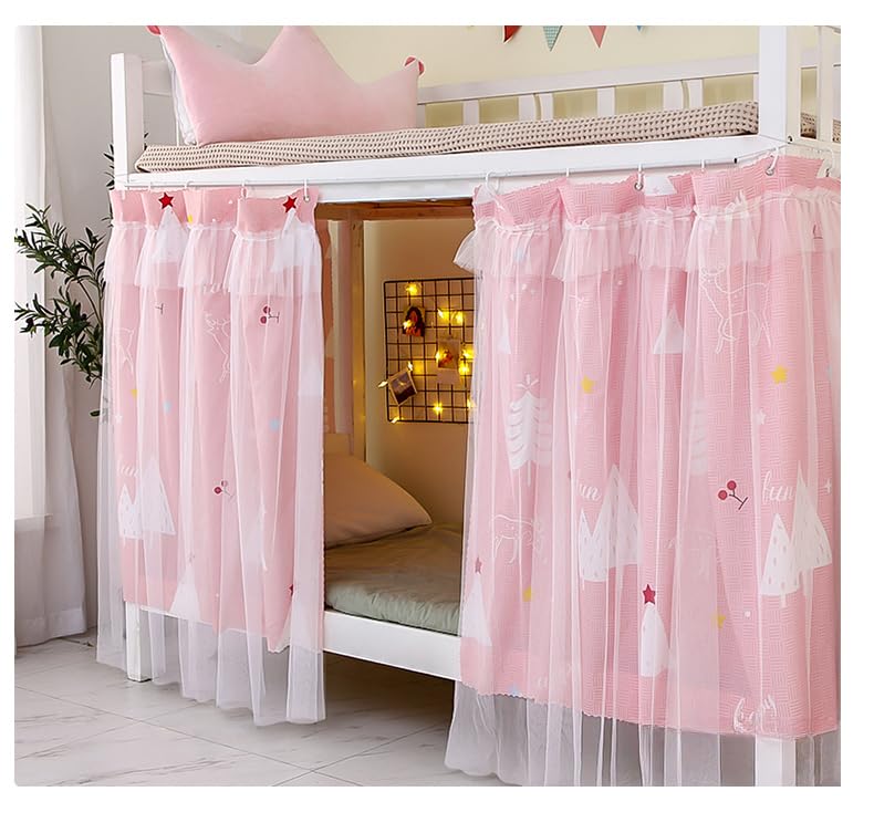 ITODA Bed Curtain Dorm Home Upper&Bottom Bed Cloth Curtain Lightproof Bed Tents Drapes Breathable Dustproof Bed Canopy with Rope Buckles(2 PCS) - Image 1