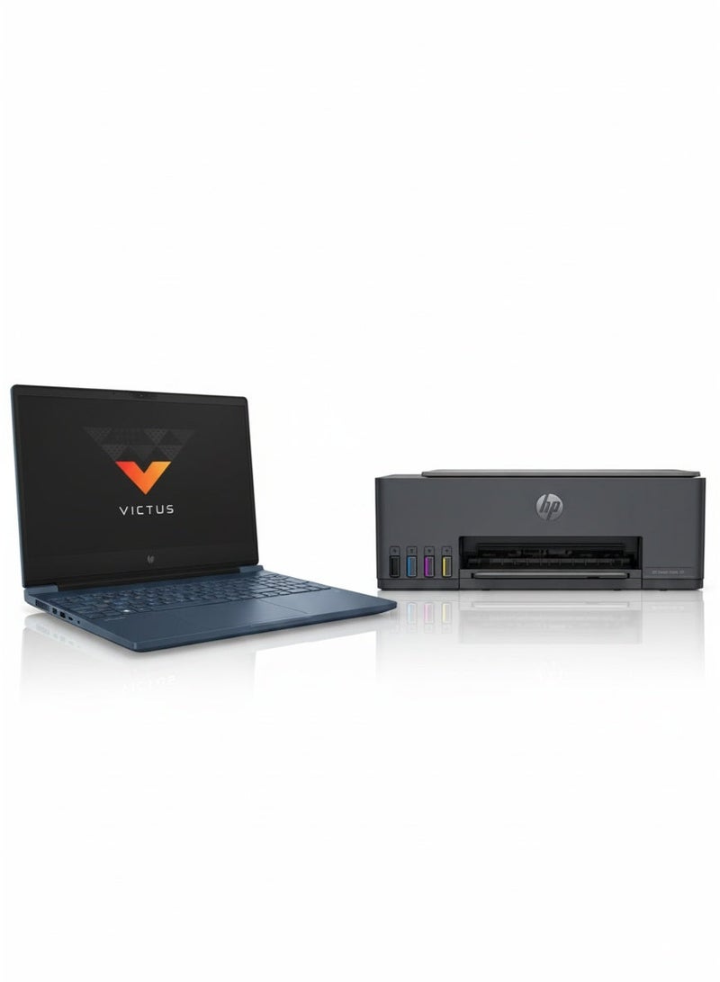 HP Smart Tank 581 Wireless All In One Printer, Print, Scan, Copy, Print up to 6000 black or 6000 color pages - [4A8D4A] Grey/Black & Victus 15-FA1038NE Gaming Laptop Intel Core I7-13700H 512GB SSD 8GB Ram Nvidia GeForce RTX 3050 6GB 15.6'' Inch FHD - BlueBundle - Image 1
