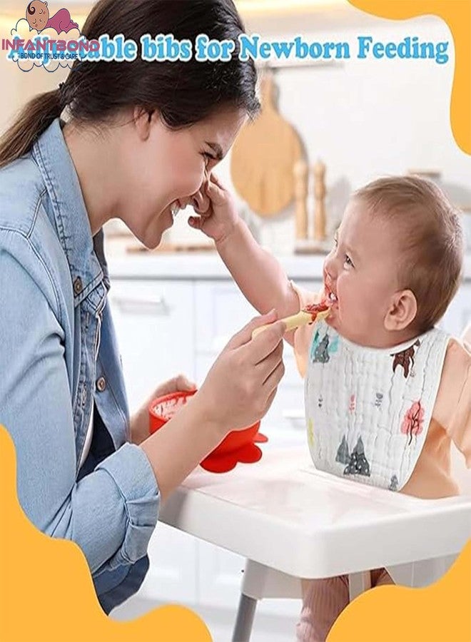 Infantbond New Born Baby Muslin Bibs with Adjustable | Super Absorbent Bibs | Soft, Comfortable & Lightweight baby bibs (Pack of 3) - Image 3
