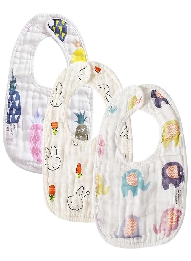 Infantbond New Born Baby Muslin Bibs with Adjustable | Super Absorbent Bibs | Soft, Comfortable & Lightweight baby bibs (Pack of 3) - Image 1