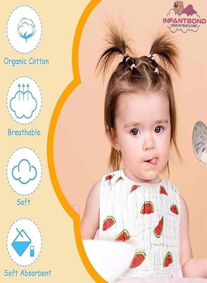 Infantbond New Born Baby Muslin Bibs with Adjustable | Super Absorbent Bibs | Soft, Comfortable & Lightweight baby bibs (Pack of 3) - Image 4