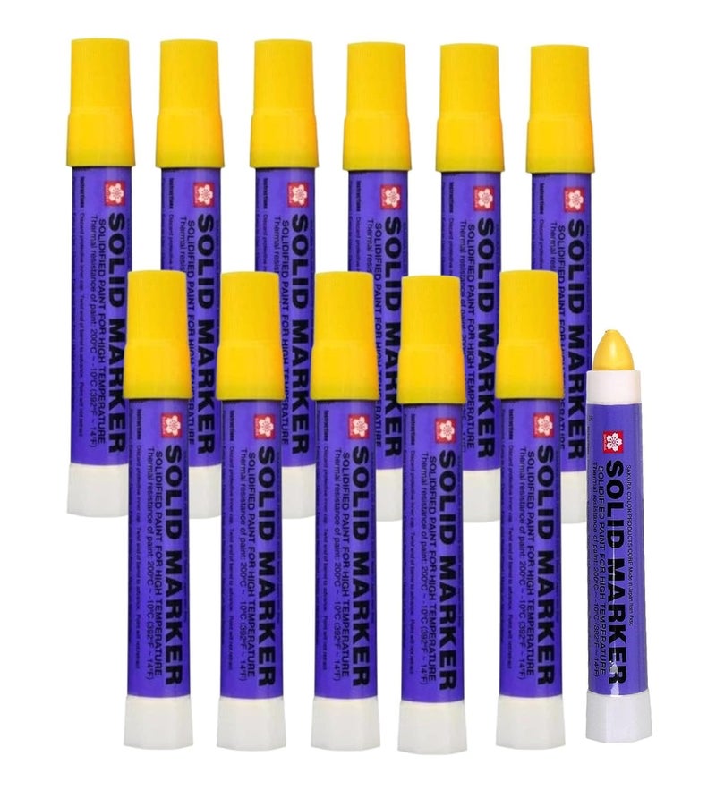 SAKURA SOLID MARKER Sakura Solid Paint Markers - Permanent Marker Paint Pens - Window, Wood, & Glass Marker - Yellow Paint - 12 Pack - Image 1