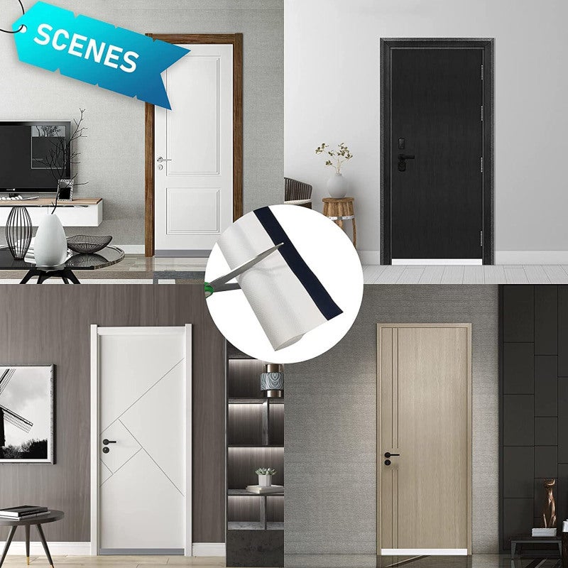 One-Sided Door Draft Stopper 91Cm Black Insulator Blockers - Adjustable Soundproof Weather Stripping Sweep for Interior Exterior Doors - Image 3