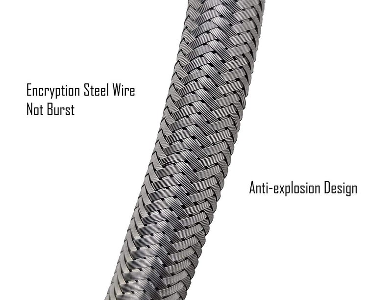 HOME13 HOME13 Premium 304 Grade Braided Stainless Steel Connection Pipe Hose Pipe for Wash Basin kitchen Sink Geyser Pack of 2 18 INCH - Image 3