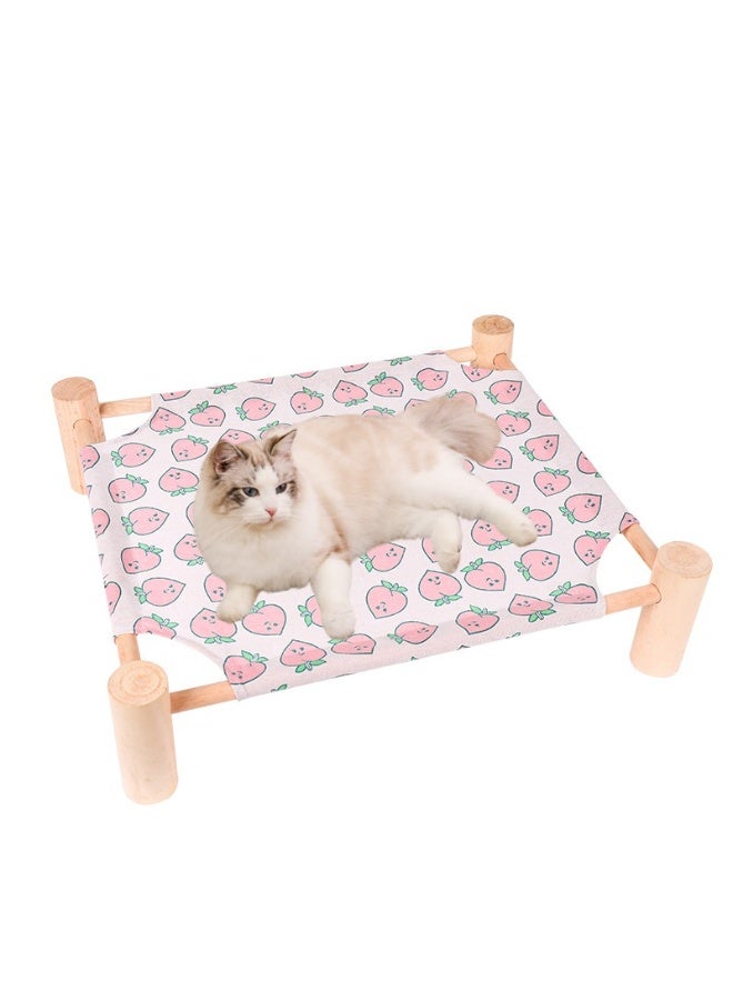 سرير مشي خشبي للحيوانات الأليفة 65*53*13 سم - مناسب لجميع الفصول | قابل للتنفس وقابل للإزالة | مثالي لراحة القطط والكلاب التي تزن أقل من 35 رطلاً - Image 5