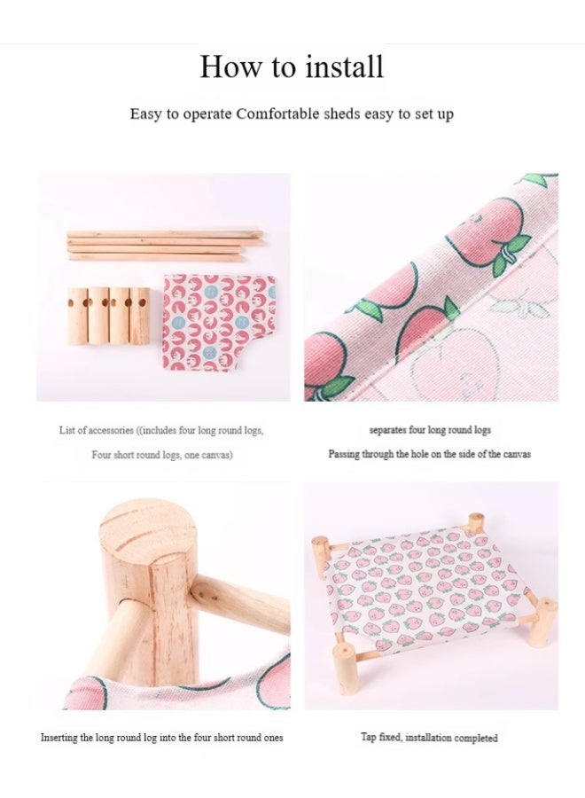 سرير مشي خشبي للحيوانات الأليفة 65*53*13 سم - مناسب لجميع الفصول | قابل للتنفس وقابل للإزالة | مثالي لراحة القطط والكلاب التي تزن أقل من 35 رطلاً - Image 4