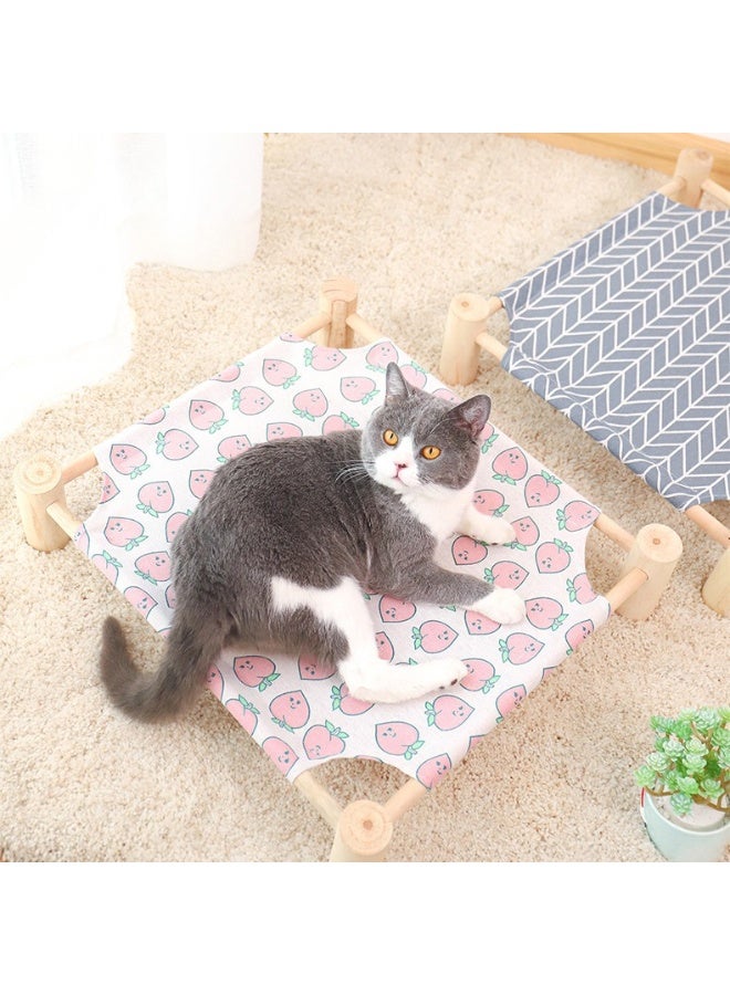 سرير مشي خشبي للحيوانات الأليفة 65*53*13 سم - مناسب لجميع الفصول | قابل للتنفس وقابل للإزالة | مثالي لراحة القطط والكلاب التي تزن أقل من 35 رطلاً - Image 3