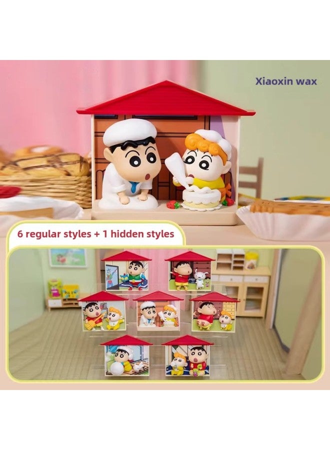 Genuine Crayon Small Sit Party Plush Pendant Blind Box Tide Play Hand Joint Movable Doll Bag Wholesale-Color:Crayon Shin-chan Wild Home Series Magnetic Figure Blind Box 【please Take 6 Photos Of The End Box】 - Image 1