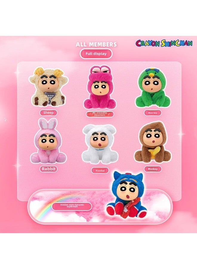 Genuine Crayon Small Sit Party Plush Pendant Blind Box Tide Play Hand Joint Movable Doll Bag Wholesale-Color:Crayon Shin-chan Wild Home Series Magnetic Figure Blind Box 【please Take 6 Photos Of The End Box】 - Image 3