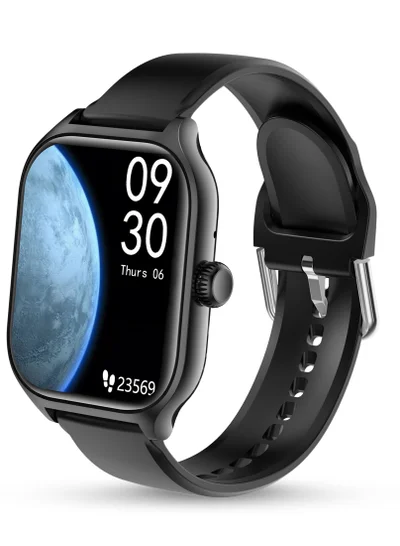 Pebble Vista 1.99" HD Infinite Display, BT Calling Smart Watch for Men & Women, Blood Oxygen Level, Heart Rate Monitoring, Multi Sports Modes, Step Pedometer, Multiple Watch faces, AI Voice, Jet Black