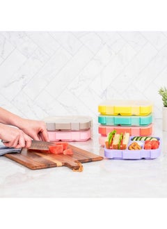 Bentgo ® Kids Tray With Transparent Cover Reusable Bpafree 5Compartment Meal Prep Container With Builtin Portion Control For Healthy Athome Meals & Onthego Lunches (Coral)  - Image 4