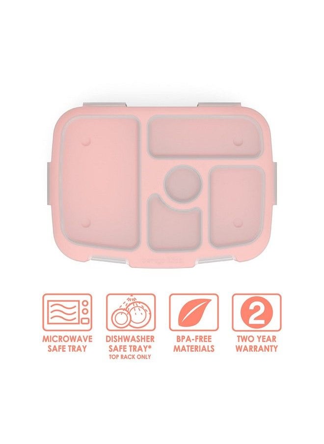Bentgo - ® Kids Tray With Transparent Cover Reusable Bpafree 5Compartment Meal Prep Container With Builtin Portion Control For Healthy Athome Meals & Onthego Lunches (Coral) - Image 1