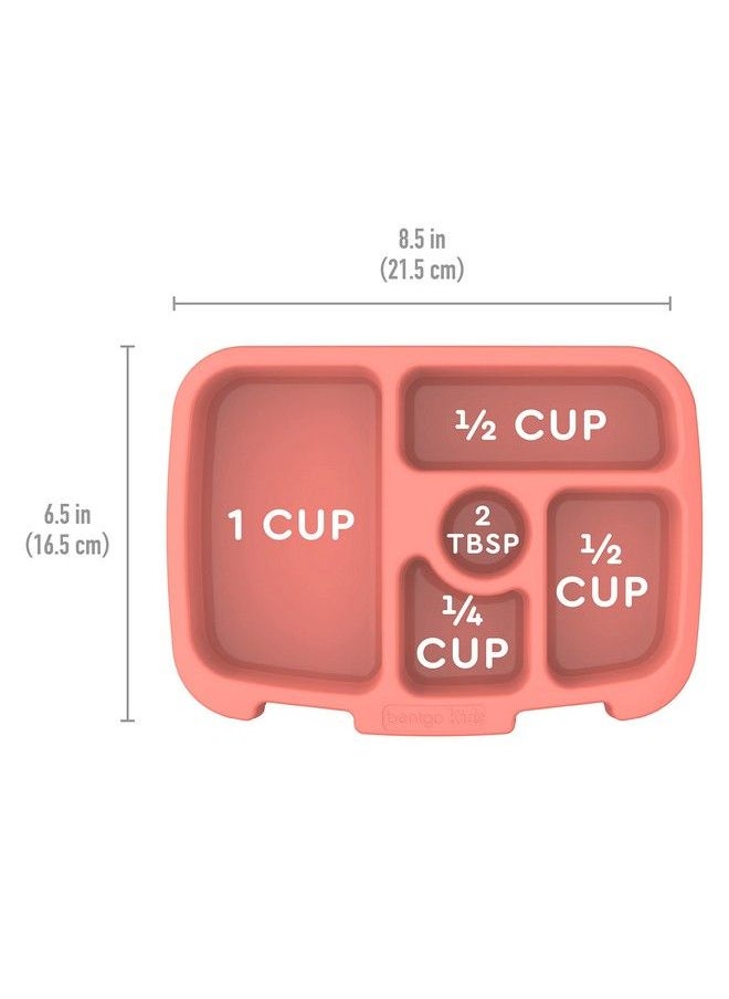 Bentgo - ® Kids Tray With Transparent Cover Reusable Bpafree 5Compartment Meal Prep Container With Builtin Portion Control For Healthy Athome Meals & Onthego Lunches (Coral) - Image 1