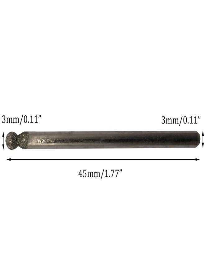 NACX 20Pcs Diamond Mounted Point, 3mm Ball Head, 3mm Shank, Diamond Grinding Bit Rotary Burrs, for Jade Stone Jewelry Ceramic Carving Polishing - Image 2