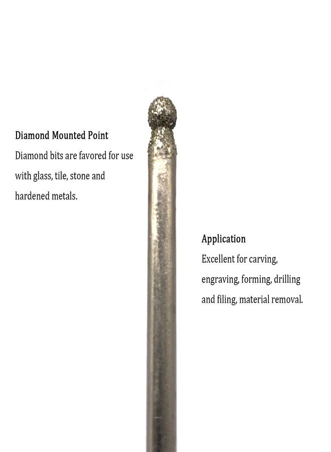 NACX 20Pcs Diamond Mounted Point, 3mm Ball Head, 3mm Shank, Diamond Grinding Bit Rotary Burrs, for Jade Stone Jewelry Ceramic Carving Polishing - Image 3