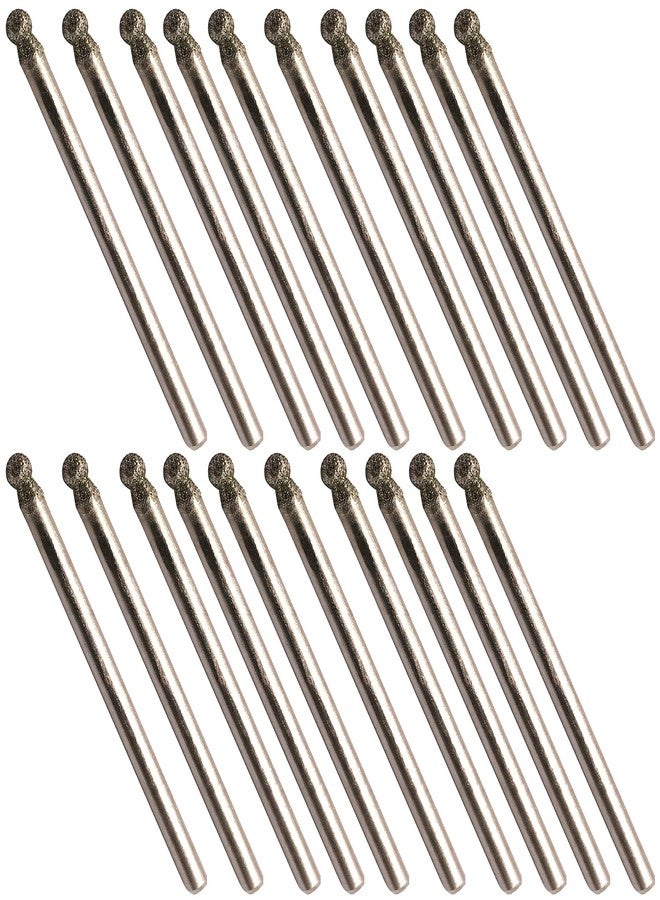 NACX 20Pcs Diamond Mounted Point, 3mm Ball Head, 3mm Shank, Diamond Grinding Bit Rotary Burrs, for Jade Stone Jewelry Ceramic Carving Polishing - Image 1