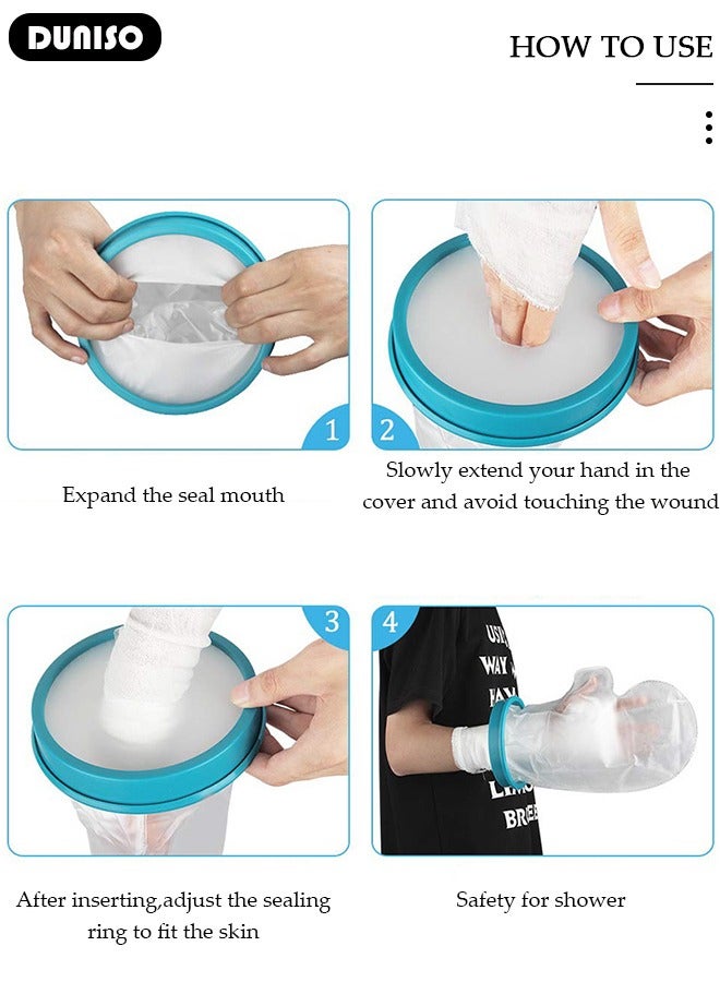 DUNISO Waterproof Hand Cast Cover for Shower Bath, Adult Watertight Wrist Protector, Soft Comfortable Watertight Seal to Keep Wounds Dry, Repeatable Wound Bandage Sleeve Bag for Broken Hand, Fingers, Surgery, Burns - Image 5