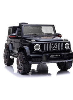 السرعوف الذهبية سيارة ركوب مرخصة من مرسيدس بنز AMG G63 للأطفال | سيارة ركوب كهربائية مع جهاز تحكم عن بعد، وأضواء LED، ومشغل موسيقى USB وتصميم واقعي | سيارة أطفال تعمل ببطارية 12 فولت باللون الأسود  - Image 1