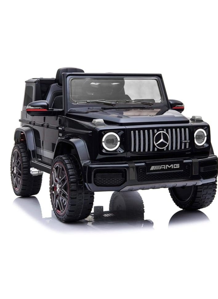 السرعوف الذهبية سيارة ركوب مرخصة من مرسيدس بنز AMG G63 للأطفال | سيارة ركوب كهربائية مع جهاز تحكم عن بعد، وأضواء LED، ومشغل موسيقى USB وتصميم واقعي | سيارة أطفال تعمل ببطارية 12 فولت باللون الأسود  - Image 1