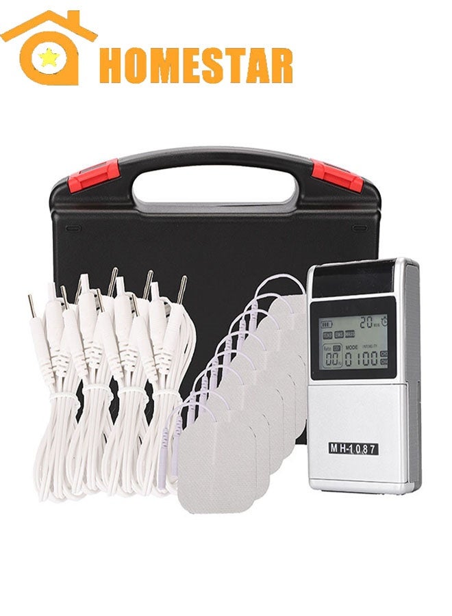HOMESTAR 48 Modes EMS TENS MASS Machine with 8 TENS Pads, Rechargeable Tens Unit Muscle Stimulator, Meridian Massage Instrument, Pain Relief for Back Neck and Shoulders, Muscle Relaxer, Stim Machine, Electrotherapy - Image 1