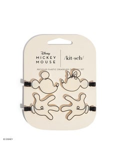 Kitsch Mickey/Minnie x Kitsch Creaseless Hair Clips, Recycled Plastic No Bend Hair Clips for Makeup, No Crease Hair Clips, Stylish Make Up Hair Clip, Hair Accessories Styling Clips, 4pcs (Cream)  - Image 3