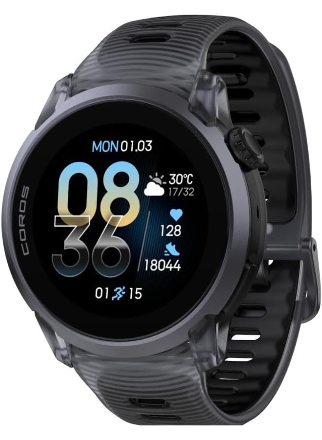 COROS PACE 4 - Ultra Active Sports Watch with GPS 1.2" AMOLED Touch Screen, 19 Days Battery Life Daily Use, Voice Control, Advanced Training Tools (Silicone, Black Crystal) Black Crystal - Image 1