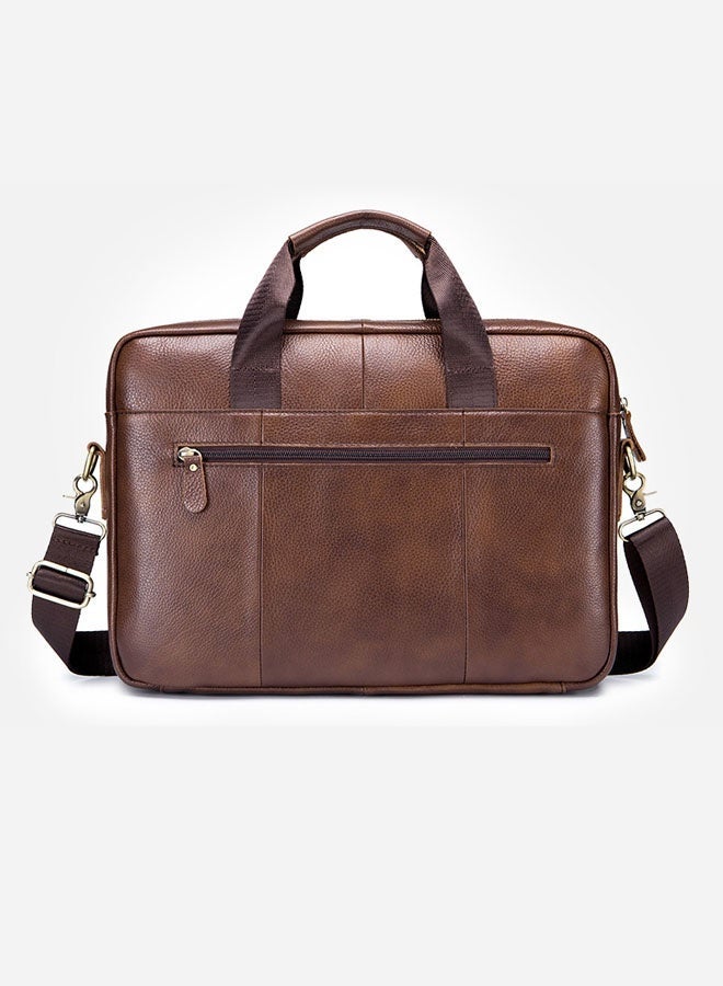 بول كابتن حقيبة الرسول للرجال حقيبة جلد حقيقية 14 بوصة حقيبة الكمبيوتر المحمول البني - Image 2
