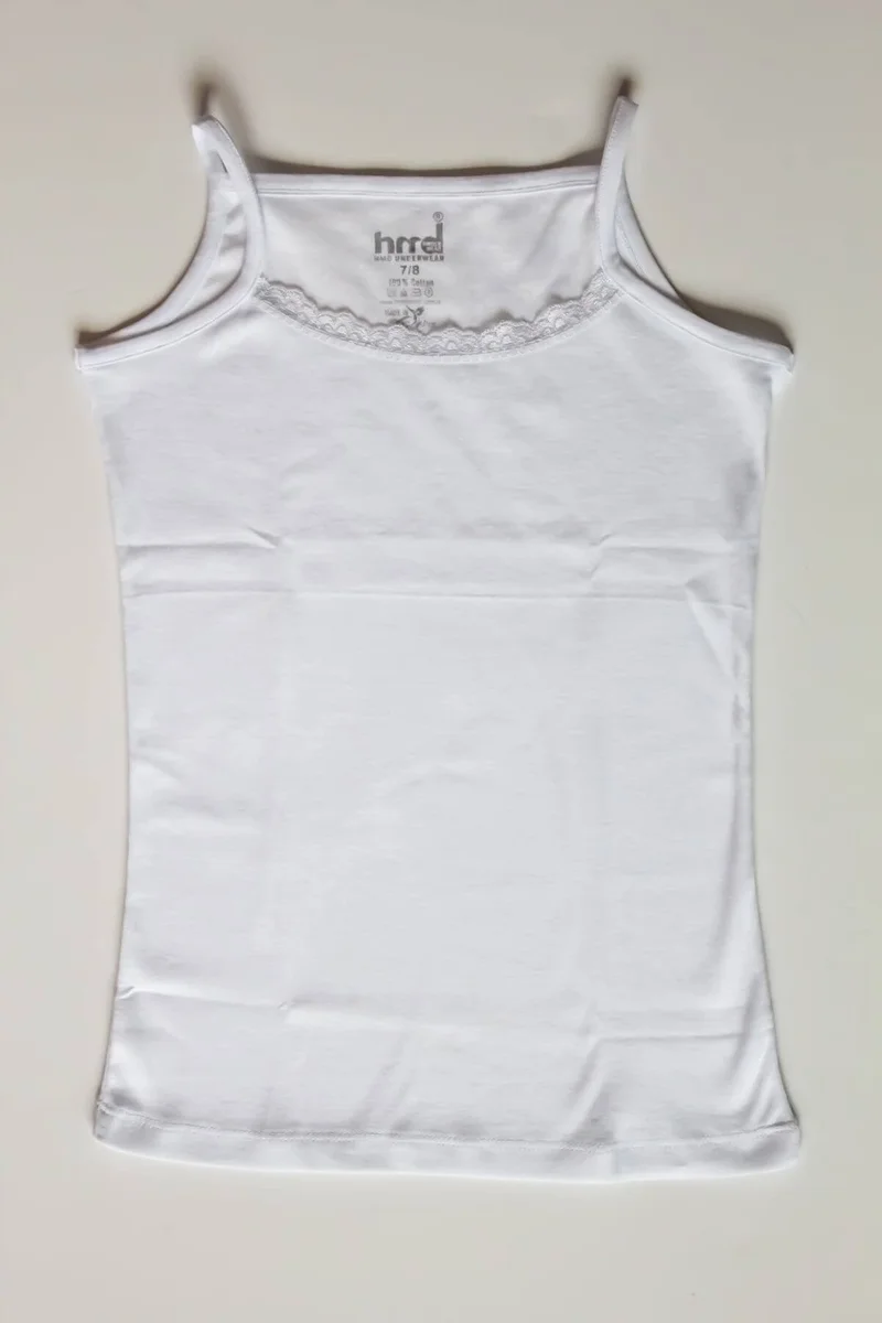 HMD Girl 6-Piece White Cotton Rope Suspender Undershirt 2014