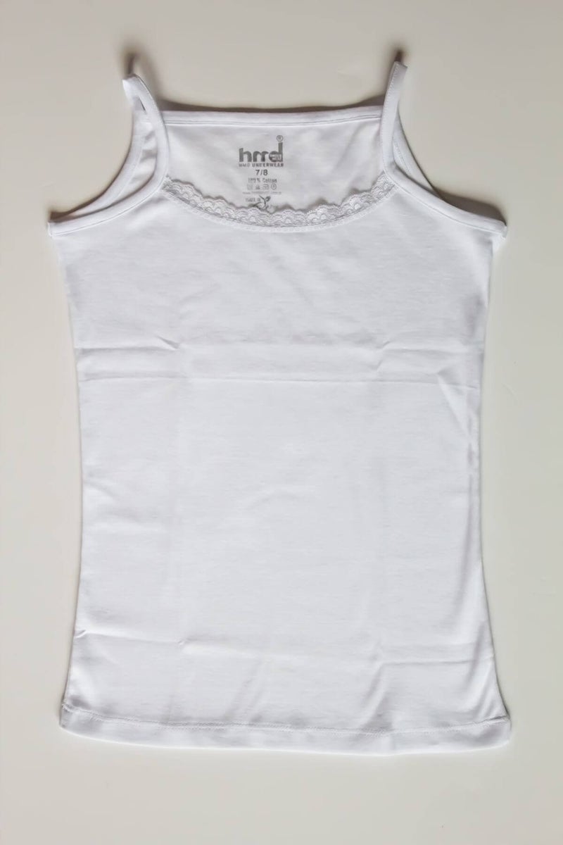 HMD Girl 6-Piece White Cotton Rope Suspender Undershirt 2014 