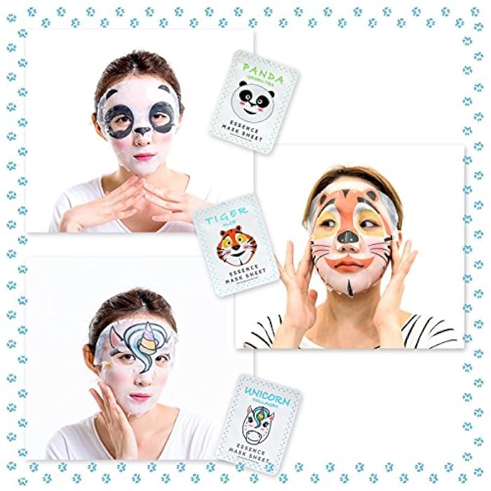 E5 Animal Print Sheet Mask (Panda, Tiger, Unicorn) 12pcs - Image 2