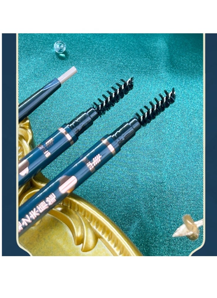 2 Packs Thin Triangular Eyebrow Pencil With Brush   Waterproof Makeup Eyebrow Micro Brow Pencil Ultra-Fine Pencil Color Black And Brown