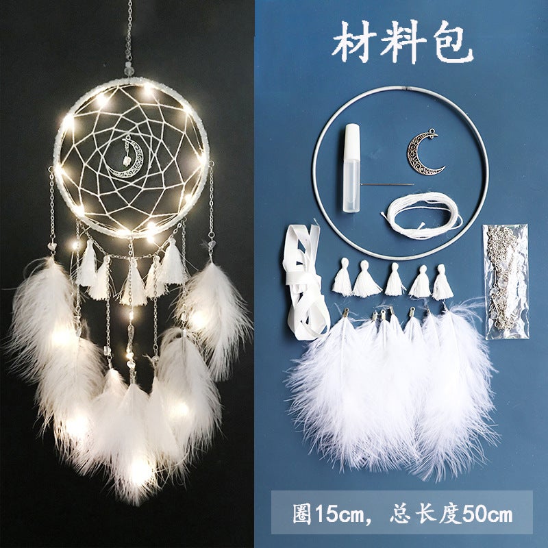 Dreamcatcher DIY Kit for Handmade Wind ChimesMoonlight white material package [without lamp]] Moonlight white material package [without lamp]] 