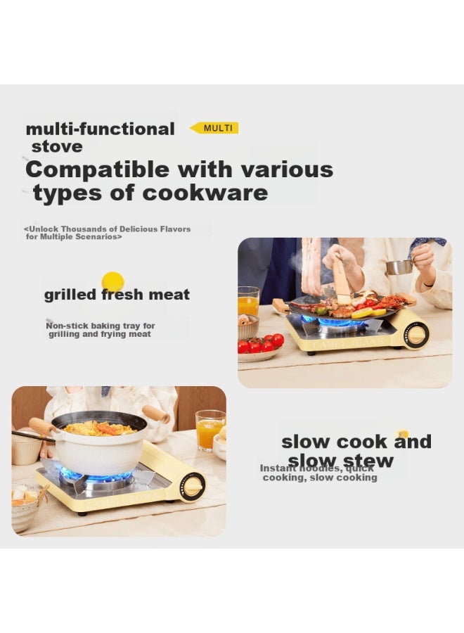 Cameljeans Ultra-thin Cream Portable Gas Stove Outdoor Camping Cooking Set Safety -proof Magnetic Stove Single-person Hot Pot - Image 3