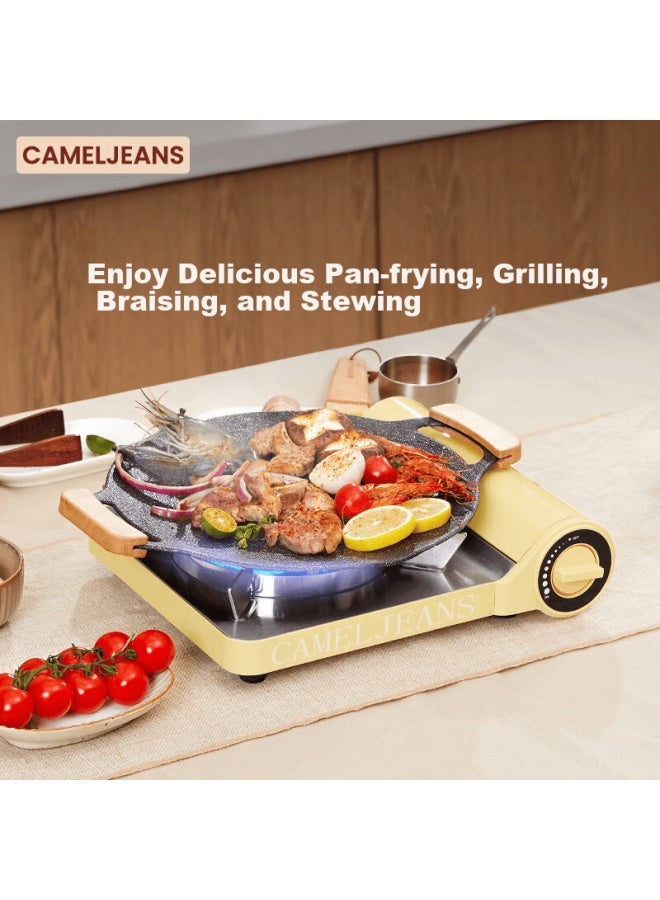 Cameljeans Ultra-thin Cream Portable Gas Stove Outdoor Camping Cooking Set Safety -proof Magnetic Stove Single-person Hot Pot - Image 1