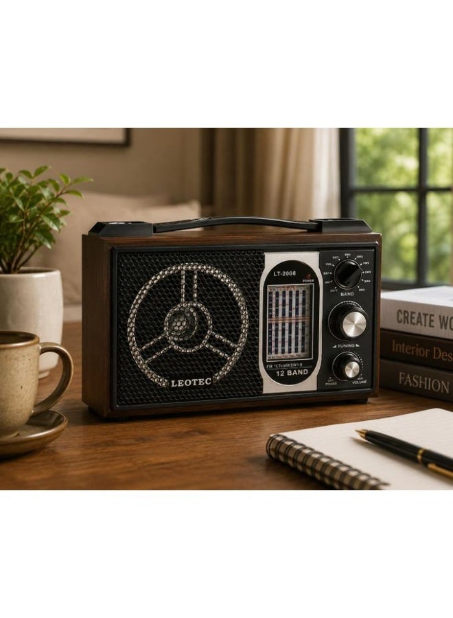 ليوتيك LEOTEC راديو محمول متعدد الموجات 12 نطاق AM/FM/SW مع سماعة قوية ومدخل USB/TF/AUX - Image 5