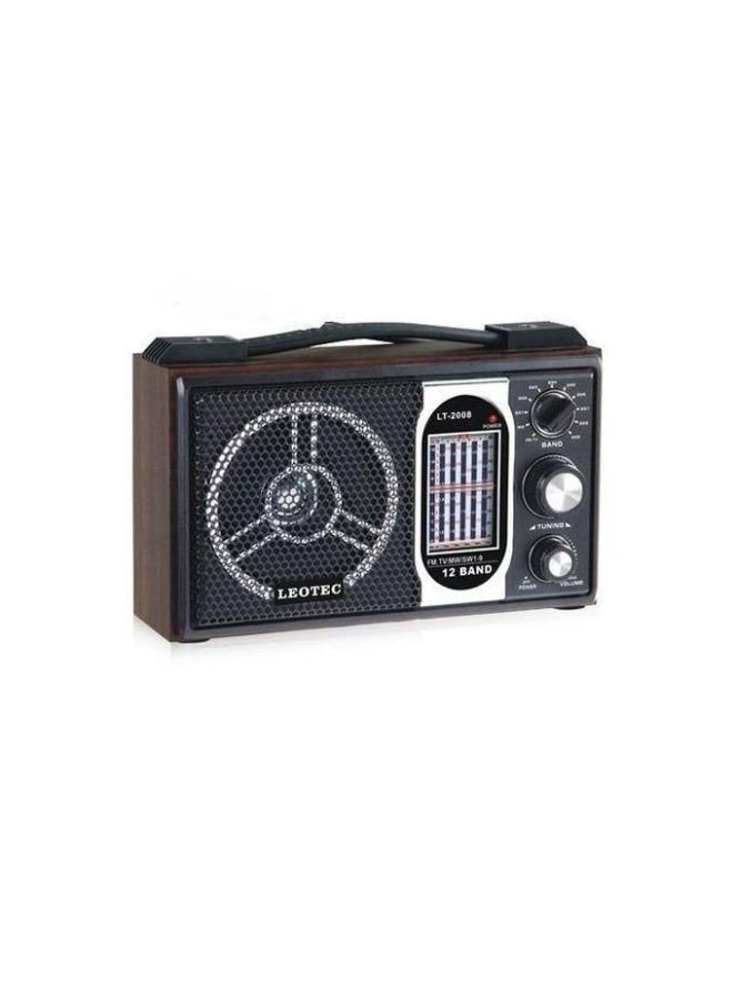 ليوتيك LEOTEC راديو محمول متعدد الموجات 12 نطاق AM/FM/SW مع سماعة قوية ومدخل USB/TF/AUX - Image 1