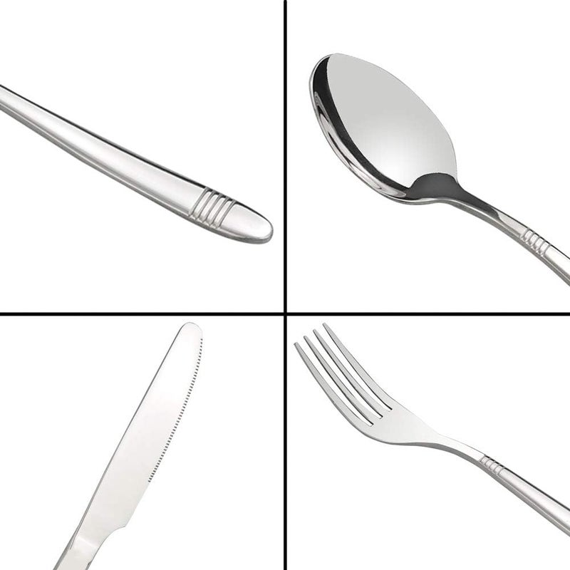 Begale Stainless Steel 50piece Flatware Service for 10 Stainless Steel Kitchen Cutlery - Image 2