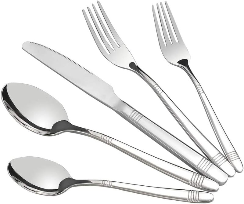 Begale Stainless Steel 50piece Flatware Service for 10 Stainless Steel Kitchen Cutlery - Image 1