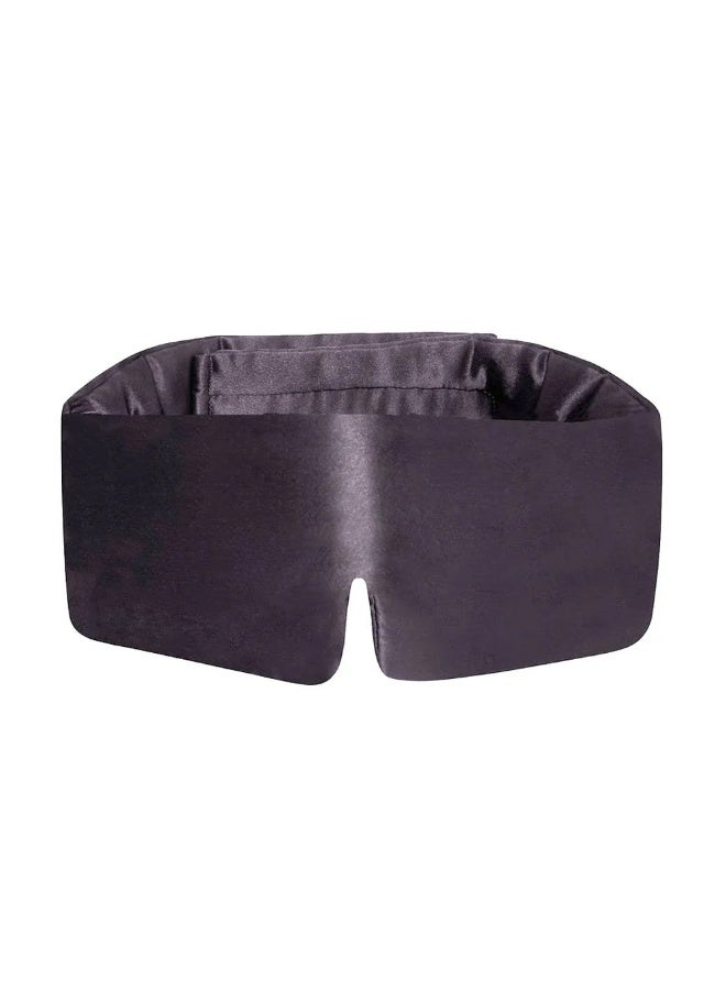 100% Silk Sleep Mask – Adjustable Eye Mask for Women & Men, Blackout for Travel, Rest & Office, Large Size (Silver) - Image 1