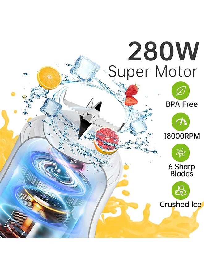 Portable Blender Mini Blender 600ml USB Rechargeable Personal Blender with 6 Blades 150W Suitable for Travel Outdoor