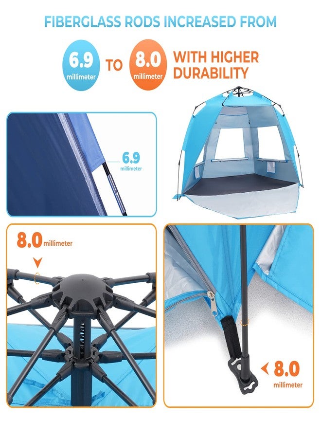 SweetBin Pop Up Beach Tent, Portable Beach Folding Sun Shade Shelter, UPF 50+ Protection, Easy Setup and Carry, Double Silver Coating with 3 Ventilation Window, Large Size Perfect for Family 4 People - Image 3