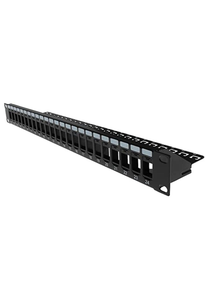 NIBEMINENT 24 - PORT BLANK KEYSTONE SHIELDED 1U PATCH PANEL , | CAT6A , CAT5 , CATSE , CAT6 , 19 ” RACKMOUNT DESIGN  - Image 2