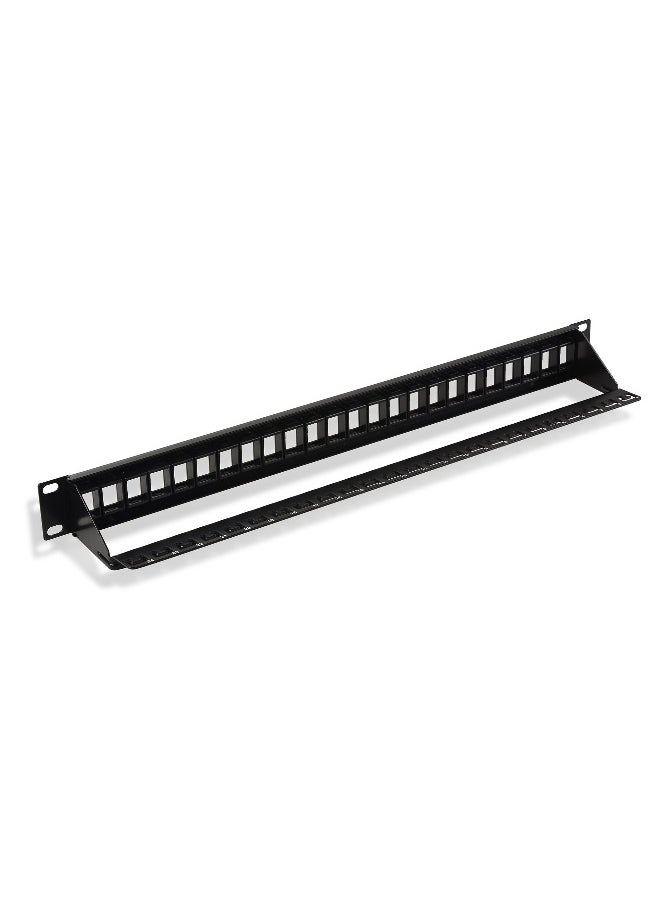 NIBEMINENT 24 - PORT BLANK KEYSTONE SHIELDED 1U PATCH PANEL , | CAT6A , CAT5 , CATSE , CAT6 , 19 ” RACKMOUNT DESIGN  - Image 1