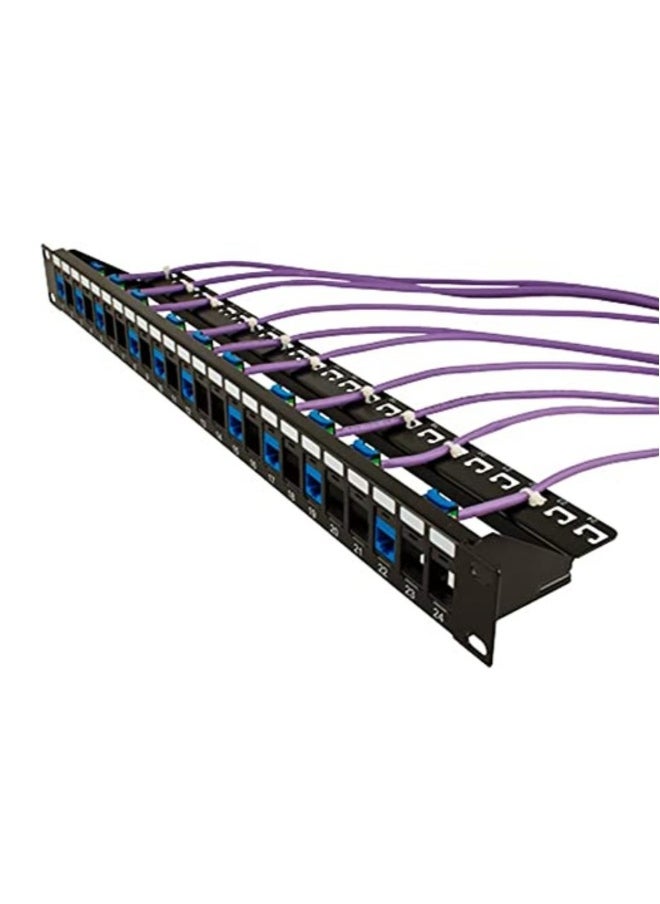 NIBEMINENT 24 - PORT BLANK KEYSTONE SHIELDED 1U PATCH PANEL , | CAT6A , CAT5 , CATSE , CAT6 , 19 ” RACKMOUNT DESIGN  - Image 3