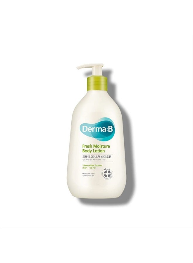 derma b Derma B Fresh Moisture Body Lotion, Intensive Skin Moisturizing, Fast-Absorbing Long-Lasting Scented Body Care, Natural Deodorant Cream, Korean Skincare with Hyaluronic Acid 13.5 Fl Oz, 400ml, Kbeauty  - Image 1